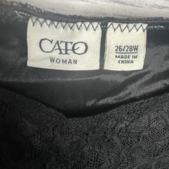 Cato Lace Cami Size 26/28W Babydoll Tank Top Black Bella Coquette Crochet Witchy - Picture 7 of 14